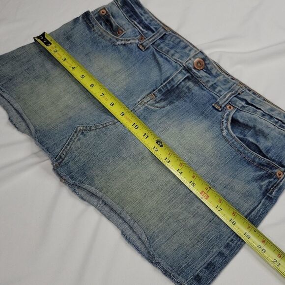 10 AEO mini denim jean skirt micro AMERICAN EAGLE OUTFITTERS medium large - Picture 10 of 11